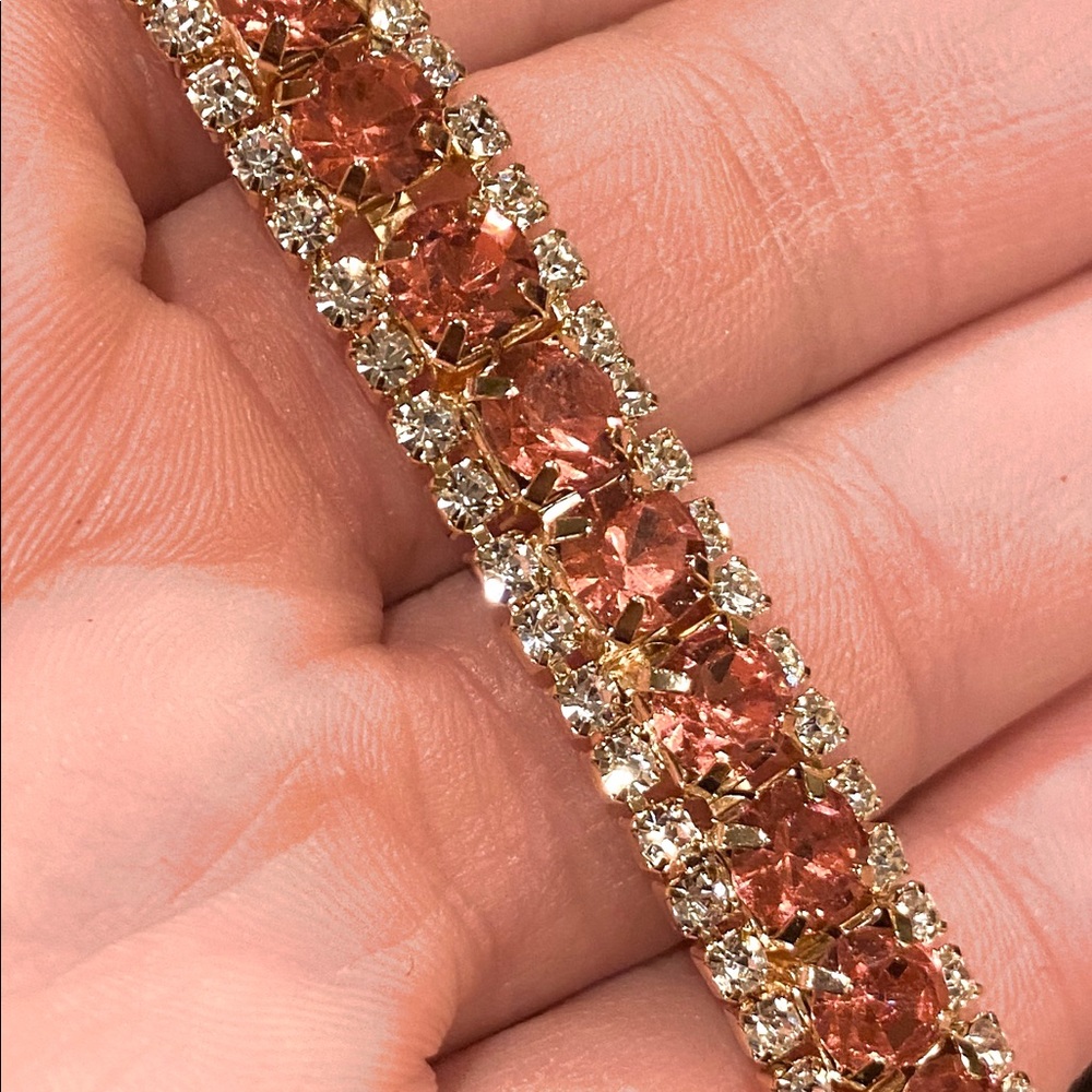 NEW Pink and silver colored crystal bracelet